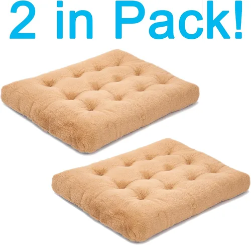 Miniatura 2 de Paquete de 2 camas lavables para perros, camas de lujo de felpa para perros con antideslizante, cómoda colchoneta para dormir para perros grandes