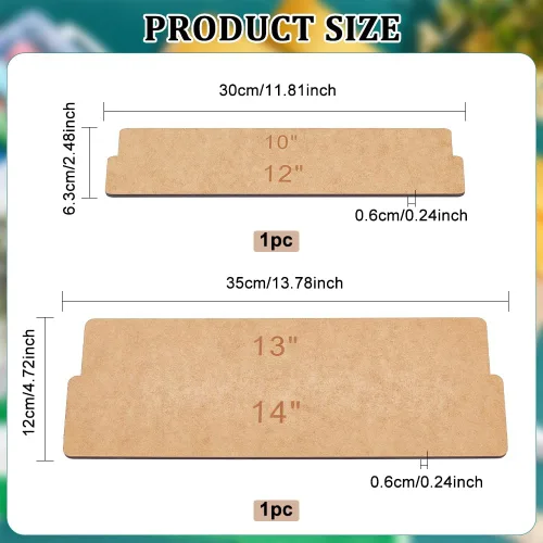 Miniatura 2 de BENECREAT 2 tablas de medición de cinta de 10, 12, 13 y 14 pulgadas, tablero de cola de cinta, tablero de medición de madera MDF para suministros