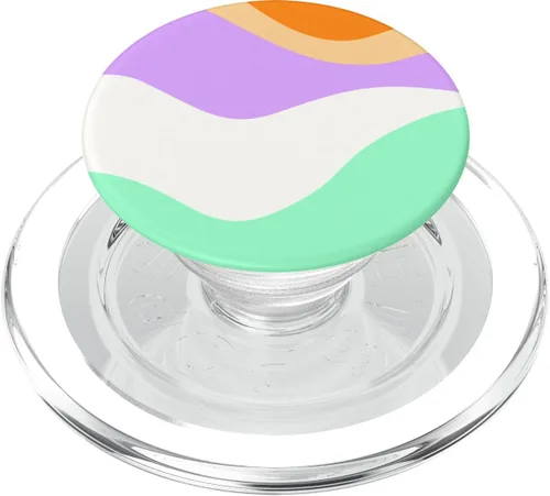 Miniatura 7 de Retro Waves Swirls Pastel Rainbow Wavy Stripes 70s Aesthetic PopSockets Adhesive PopGrip