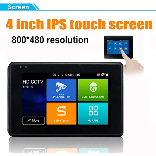 Probador de CCTV IP 5 en 1 compatible con cámara IP de hasta 4K y cámara analógica de 720P/1080P/3mp/4mp/5 megapíxeles AHD, TVI, CVI y CVBS, monitor