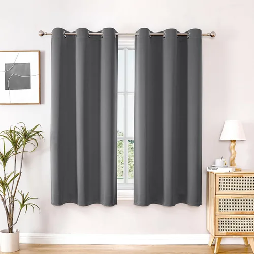 Miniatura 50 de ChrisDowa - Cortinas de cenefa pequeñas para cocina, cortinas cortas con ojales y aislamiento térmico para oscurecer la sala y habitación