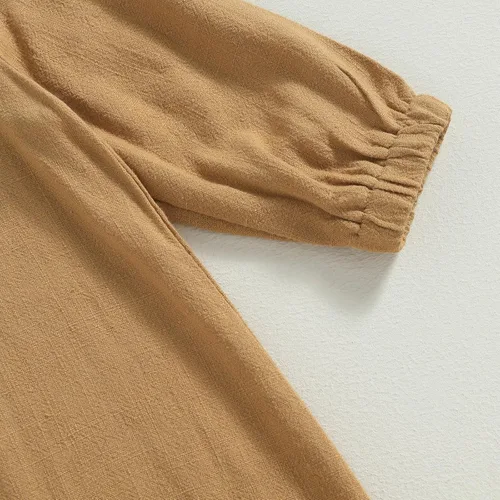 Miniatura 4 de Mameluco unisex de manga corta para bebé recién nacido, con botones, de una pieza, ropa de color sólido