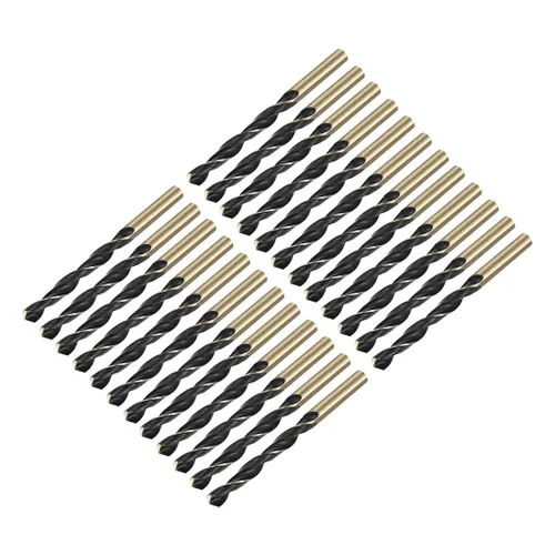 Miniatura 18 de uxcell 24 brocas de vástago recto, 0.118 in, titanio dorado y nitruro negro, acero de alta velocidad (HSS) 4341 con vástago de 0.118 in