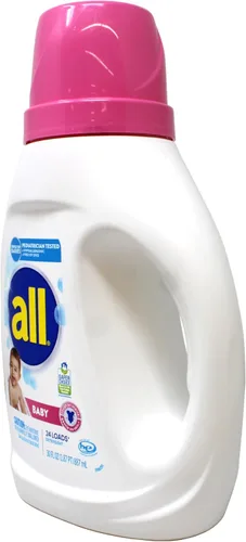 Miniatura 3 de All Detergente líquido para ropa, suave para bebé, 24 cargas, 30 onzas líquidas
