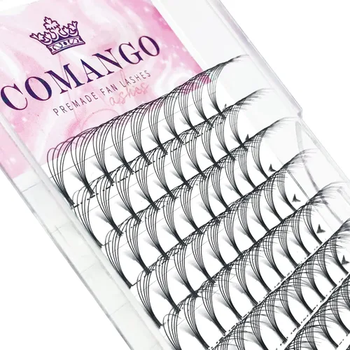Miniatura 15 de CoMango Extensiones de pestañas de volumen 3D/4D/5D/6D/10D, grosor de 0.003 in, rizo C/D, tallo corto de 0.315-0.591 in, extensiones de pestañas