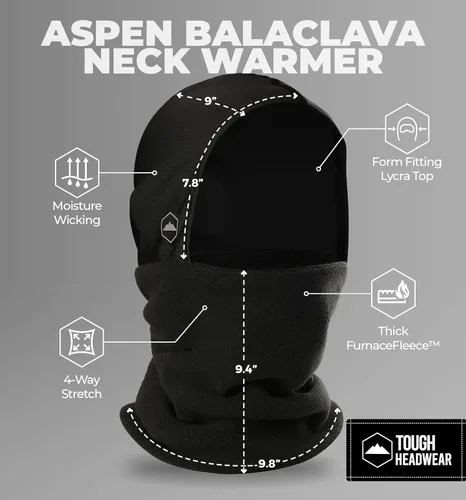 Miniatura 4 de Calentador de cuello de invierno, pasamontañas de forro polar, máscara de esquí para hombres y mujeres, máscara facial de invierno para clima frío