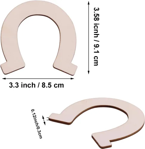 Miniatura 3 de VERNUOS 48 piezas de recortes de madera sin terminar para manualidades, bodas, fiestas temáticas de vaquero y cumpleaños, 3.3 x 3.5 pulgadas