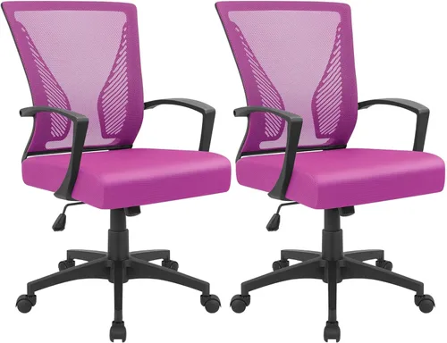 Miniatura 14 de Furmax Silla de oficina ergonómica de escritorio para computadora, silla de malla, respaldo medio, soporte lumbar giratorio con reposabrazos