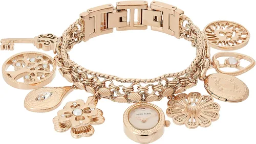 Miniatura 7 de Anne Klein Reloj de pulsera con dije acentuado de cristal prémium para mujer