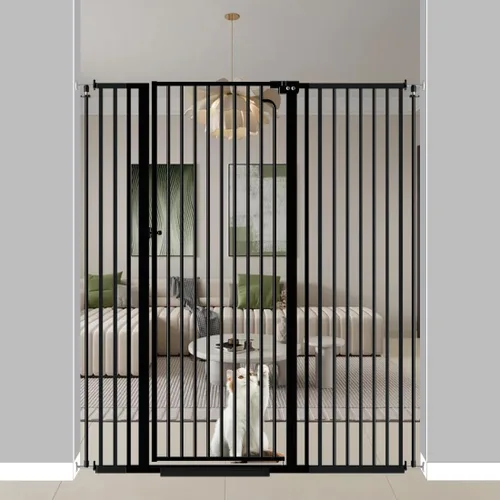 Miniatura 8 de Puerta para mascotas extra alta de 57" para gatos y perros-52.8"-57.4" Puerta para gatos extra ancha para marcos de puertas y escaleras-Espaciado