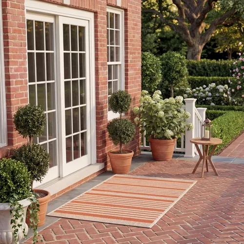 Miniatura 55 de SAFAVIEH Courtyard Collection - Alfombra decorativa, 2.3 x 5 pies, beige y verde oscuro, para interior/exterior, resistente a la intemperie