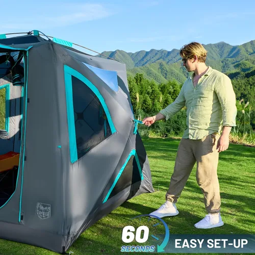 Miniatura 5 de TIMBER RIDGE Camping Tent, 4/6 Person Instant Pop Up Hub Tent with 8 Windows, Easy 60 Second Setup, Weather Resistant Family Cabin Tents with Rain