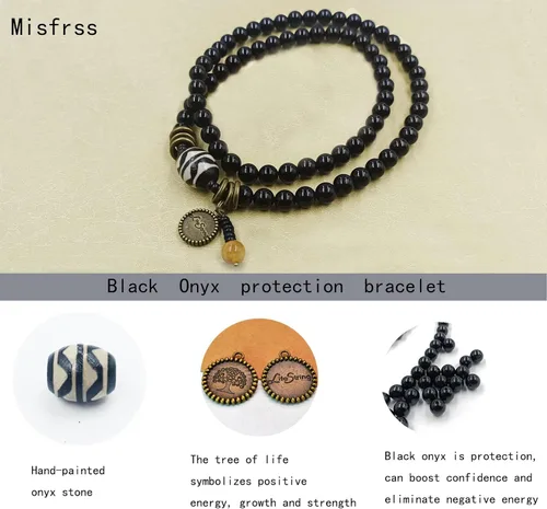 Miniatura 5 de Misfrss Pulsera bohemia con cuentas verdes para hombre, diseño de árbol de la vida, curación de ansiedad, joyería para hombre, joyería de piedra