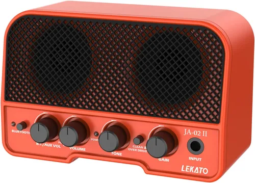 Miniatura 9 de LEKATO Mini amplificador de guitarra eléctrica recargable de 5 W, canales limpios/sobremarchados, amplificador pequeño portátil para práctica