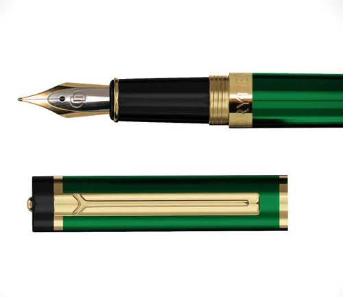 Miniatura 2 de Dryden Designs Pluma estilográfica, punta media y fina, incluye 24 cartuchos de tinta y convertidor de recarga de tinta, bolígrafo de caligrafía