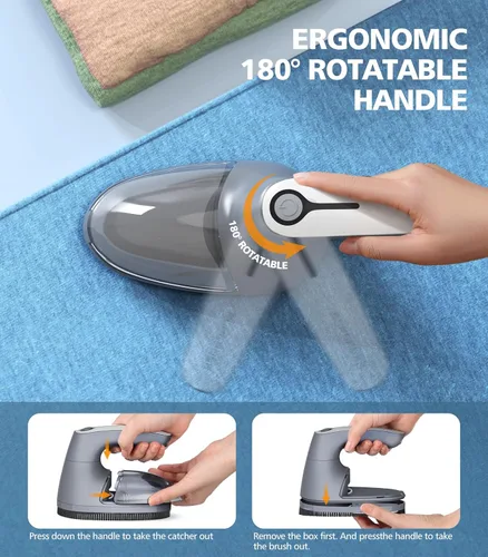 Miniatura 3 de POPCHOSE Afeitadora de tela para ropa, removedor eléctrico de pelusas, afeitadora de suéter para quitar pelusas, depiladora para ropa, muebles, Gris