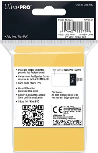 Miniatura 2 de Ultra Pro Protectores de cubierta estándar PRO-Matte (para magia y Pokémon) - Amarillo (50 ct.)