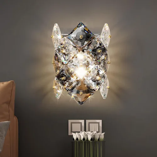 Miniatura 11 de Modernos apliques de pared cromados de cristal, lámparas de pared, lámpara de pared interior, lámparas de montaje en pared para sala de estar