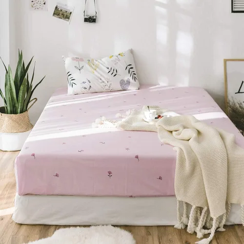 Miniatura 30 de Sábana ajustada 100% algodón suave tamaño queen de bolsillo profundo con rayas coloridas y estampado Gingham, sin arrugas, 1 pieza, sábana