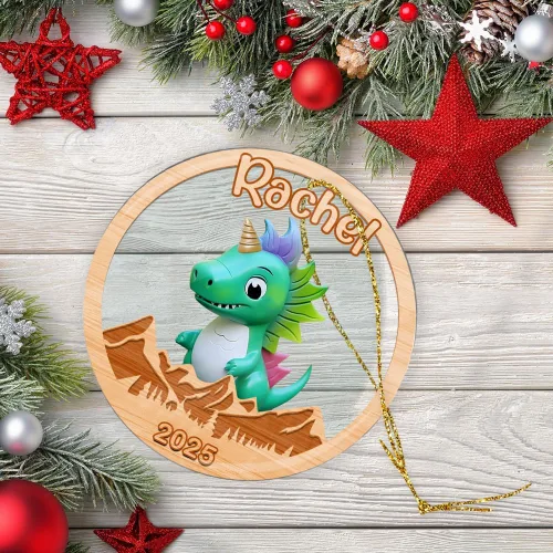 Miniatura 6 de Adorno de dinosaurio personalizado para niños, niñas, hija, hijo, dinosaurio, decoración artesanal, adornos acrílicos con nombre personalizado