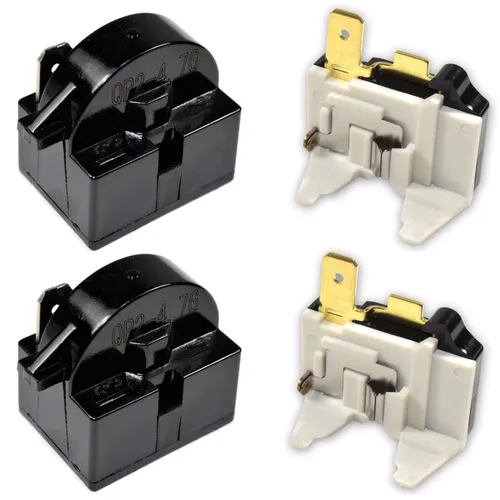 HQRP Paquete de 2 compresores de 4.7 ohmios y 1 pin PTC Starter/Start Relay y Kit de sobrecarga compatible con mini refrigeradores, refrigeradores