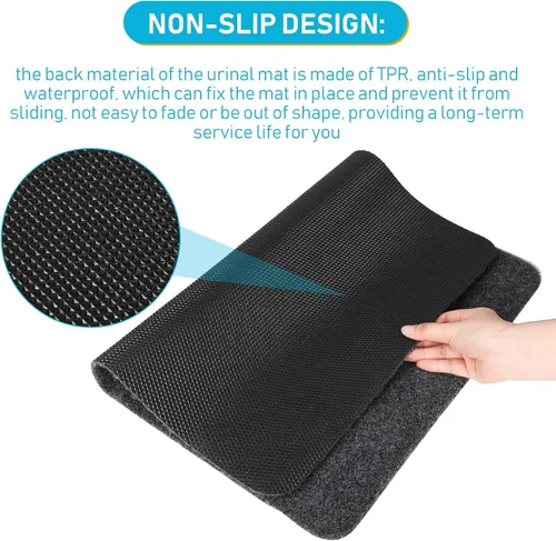 Miniatura 3 de Nuanchu Paquete de 6 tapetes de urinario para hombre, tapetes comerciales para baño, antideslizantes, absorción de agua, inodoro, lavables a granel