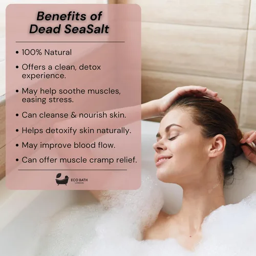 Miniatura 2 de Eco Bath London Remoje de baño de sal del mar muerto, rico en minerales, magnesio y relajación, 10.6 onzas, 100% natural, relajante baño de spa