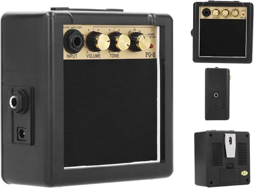 Miniatura 7 de Amplificador de guitarra, amplificador de bajo portátil de 3 W con funciones de control de volumen y tono, amplificador de guitarra para práctica