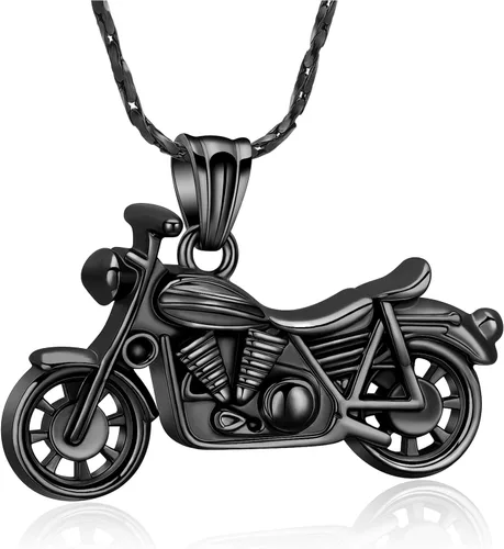 Miniatura 25 de Imrsanl Joyería de cremación para cenizas, motocicleta, automóvil pequeño, collar de urna de tractor para cenizas para hombres, recuerdo
