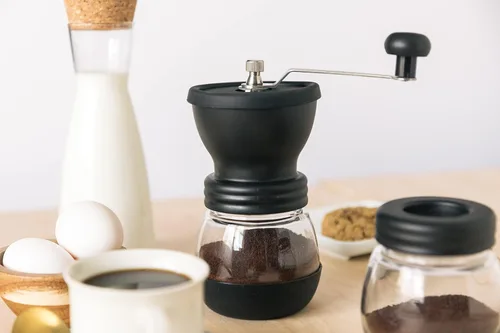 Miniatura 6 de Molinillo de café manual Mixpresso, molinillo de especias manual, frascos de vidrio, rebaba de cerámica, molienda ajustable, fácil de limpiar