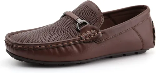 JABASIC Mocasines Penny para niños, estilo casual, sin cordones, zapatos de vestir para niños