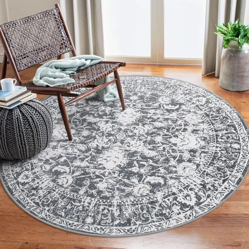 Miniatura 72 de KILOCOCO Alfombra lavable de 2 x 3 para entrada, estampado floral vintage, suave, antideslizante, azul, alfombras de cocina, tapete