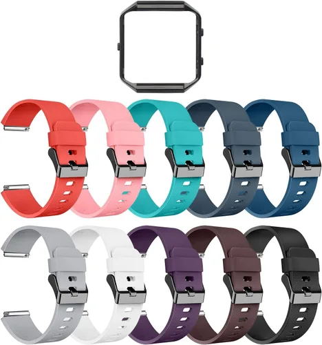 Correa con marco para reloj Fitbit Blaze de LEEFOX, edición especial, correa de silicón, unisex, S G-10pack Classic+1 Marco Negro