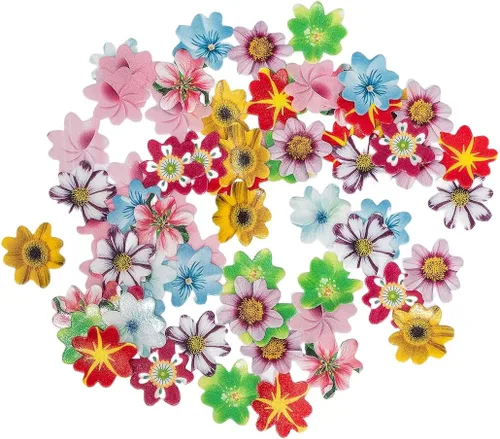 Miniatura 13 de Flores comestibles, hojas comestibles y mariposas comestibles blancas, papel de oblea, decoración de cupcakes para decorar papel de arroz