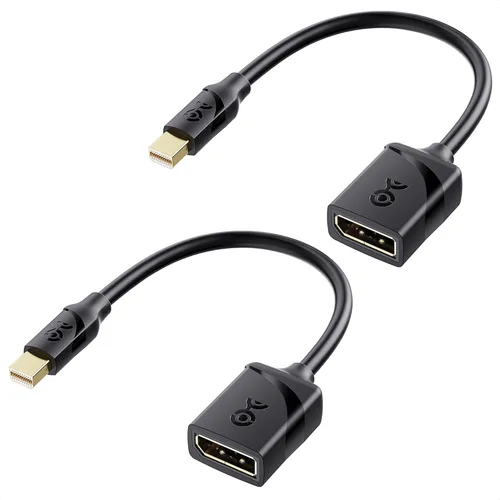 Cable Matters Paquete de 2 adaptadores Mini DisplayPort a DisplayPort 1.4 de 32.4 Gbps 8K a DisplayPort 1.4 (Mini DP a DP 1.4) en negro - Resolución
