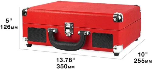 Miniatura 9 de Victrola Journey - Tocadiscos portátil de maleta con Bluetooth, con altavoces integrados, reproductor de discos de vinilo de 3 velocidades, salida