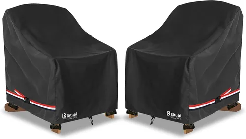 Miniatura 22 de Bitubi Funda otomana impermeable para patio, funda cuadrada resistente para muebles de mesa auxiliar para exteriores, tamaño 22 pulgadas de largo x