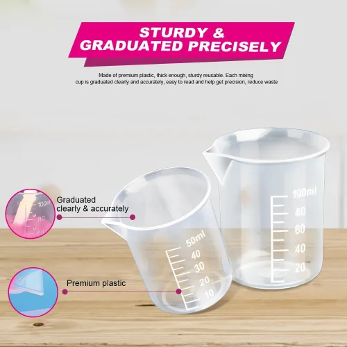 Miniatura 3 de LEOBRO 36 vasos mezcladores de resina, 12 vasos medidores de plástico de 3.5 onzas líquidas para resina, 24 tazas de mezcla de pintura de 1.7 fl oz