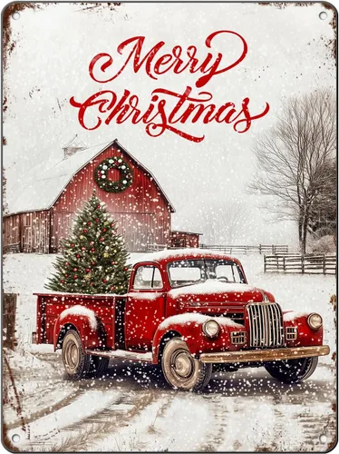 Miniatura 10 de Letreros de Navidad de Metal Vintage de Lata, May You Never to Too Grown Up to Search The Skies Christmas Eve 8x12 Pulgadas Arte Rústico de Pared