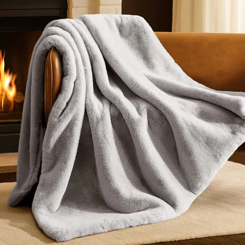 Miniatura 10 de Bare Home Manta de Tiro de Piel Sintética - Ultra-Suave Lujosa - Manta Acogedora y Cálida para Sofá, Sillón, Cama - Esponjosa Mullida Súper Suave