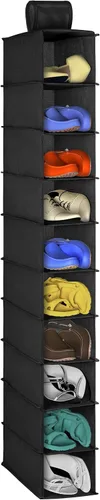 Miniatura 9 de Organizador de zapatos colgante para armario, organizadores de zapatos de 10 niveles y almacenamiento, soporte para zapatos que ahorra espacio