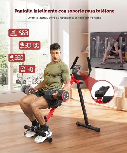 Miniatura 8 de Yoleo 2 in 1 Ab & Rowing Machines for Home, Foldable Ab Workout Equipment, Ab Trainer Machine for Stomach Workout, Ab Crunch Machine with Foam