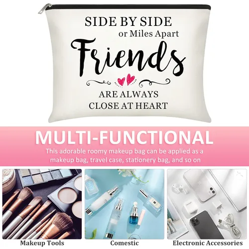 Miniatura 3 de Xuniea 8 bolsas de maquillaje para amigos, bolsas de cosméticos de amistad, bolsa de cosméticos portátil para mujeres, regalo de San Valentín