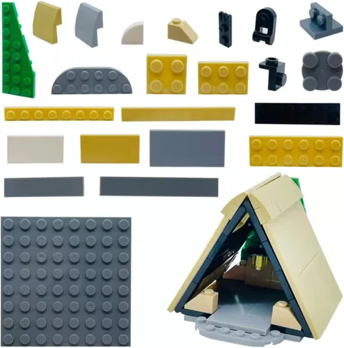Miniatura 4 de Kit de bloques de construcción para camping, tienda de campaña hoguera, luces de campamento, naturaleza, glamping, actividades al aire libre