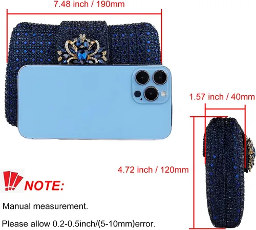 Miniatura 4 de Bolso de noche único con diamantes de imitación brillantes para mujer, bolso de embrague floral Sparkly, Rhinestone, Unique, Floral