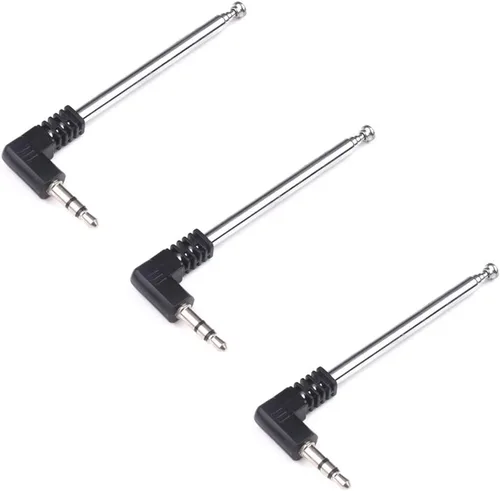 Mini antena de radio FM de 0.138 in, antena FM telescópica masculina, paquete de 3, compatible con radio portátil, receptor estéreo para interiores,