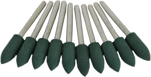 TEMO 10 piezas de 0.236 in (1/4 pulgadas) herramienta giratoria de goma bala de pulido con vástago de 0.118 in (1/8 pulgadas) para herramientas