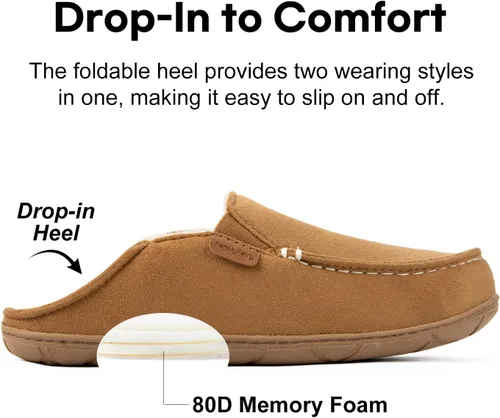 Miniatura 3 de FamilyFairy Pantuflas tipo mocasín de microgamuza para mujer, cómodas pantuflas de espuma viscoelástica para interiores y exteriores