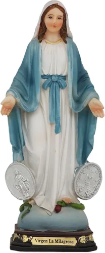 Virgen La Milagrosa - Figura católica de resina de 8" La Milagrosa