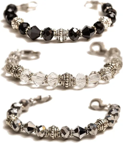 Miniatura 32 de Pulsera elástica de alerta médica, pulsera de identificación médica de repuesto intercambiable, etiqueta de identificación no incluida, cristales